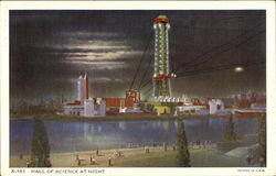 Hall Of Science At Night 1933 Chicago World Fair Postcard Postcard