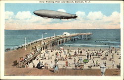 New Fishing Pier And Beach Belmar, NJ Postcard Postcard