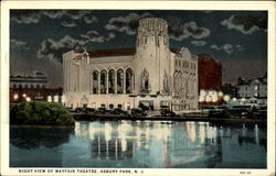 Night View Of Mayfair Theatre Asbury Park, NJ Postcard Postcard