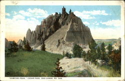 Vampire Peak, Cadar Pass Badlands National Park, SD Postcard Postcard