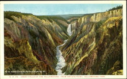 Great Falls Of The Yellowstone From Artists Point Postcard
