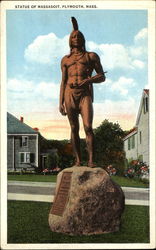 Statue Of Massasoit Plymouth, MA Postcard Postcard