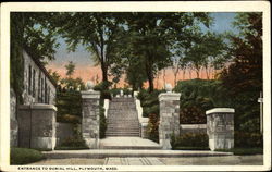 Entrance To Burial Hill Plymouth, MA Postcard Postcard