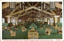 Grand Canyon Hotel Lounge Toward Office Postcard