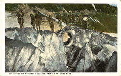 Ice Bridge On Nisqually Glacier Mount Rainier National Park Postcard Postcard