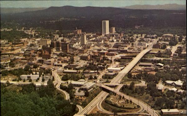 Aerial View Of Business Section Greenville South Carolina