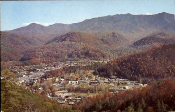 Bird's Eye View Of Main Business Section Gatlinburg Tennessee