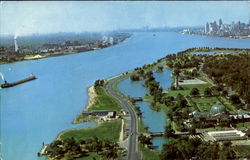 Aerial View Of Belle Isle Postcard