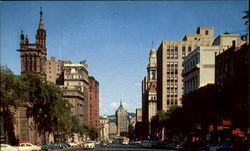 View Down State Street Albany, NY Postcard Postcard