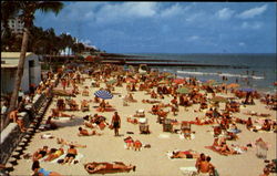 Beautiful Public Beach, 21st Street Miami Beach, FL Postcard Postcard