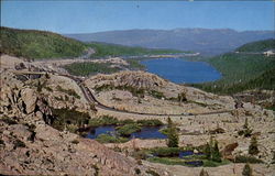 Donner Lake, U. S. Hiway 40 Scenic, CA Postcard Postcard