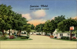 Sunrise Motel Clay Center, KS Postcard Postcard
