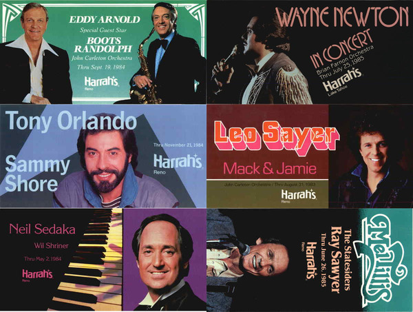 Lot of 62 Harrah's Casino Show Postcards Entertainers Musicians