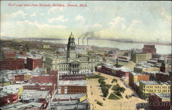 Bird's Eye View From Majestic Building Detroit Michigan