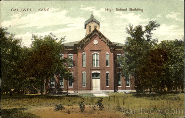 High School Building Caldwell Kansas