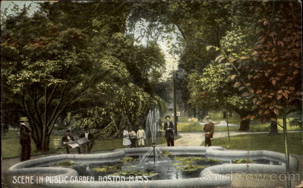 Scene In Public Garden Boston Massachusetts