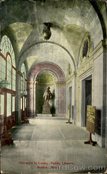 Entrance To Lobby Public Library Boston Massachusetts