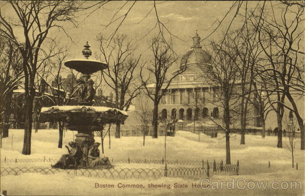 Boston Common Showing State House Massachusetts