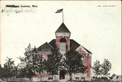 High School Sandusky, MI Postcard Postcard