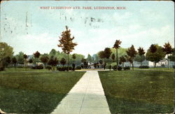 West Ludington Ave Park Postcard