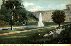 Fountain And Dam At Sodom Reservoir Postcard