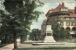 Jasper Monument And De Soto Hotel Postcard