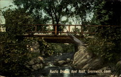 Rustic Bridge, Kent Road Greenwich, CT Postcard Postcard