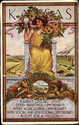 Kansas Advertisement Postcard