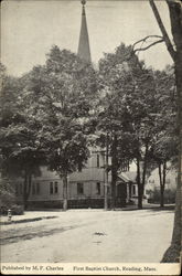First Baptist Church Reading, MA Postcard Postcard