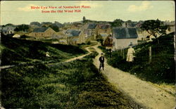 Birds Eye View Of Nantucket From The Old Wind Mill Massachusetts Postcard Postcard