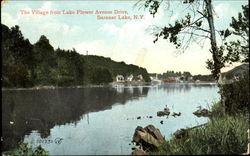 The Village From Lake Flower Avenue Drive Postcard