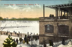 Winter Scene, Delaware park Buffalo, NY Postcard Postcard