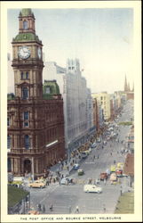 The Post Office And Bourke Street Melbourne, Australia Postcard Postcard