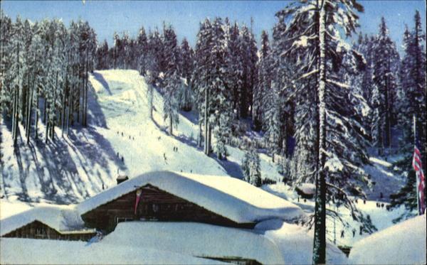 Ski House at Badger Pass in Winter Yosemite national Park California