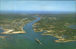 Air View Of Cape Cod Canal Postcard