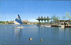 Sailboating On Central Park Lake California City, CA Postcard Postcard