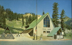 The Flag Goes Up At Lassen Chalet Postcard
