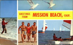 Greetings From Mission Beach California Postcard Postcard