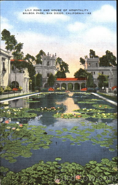 Lily Pond And House Of Hospitality, Balboa Park San Diego California