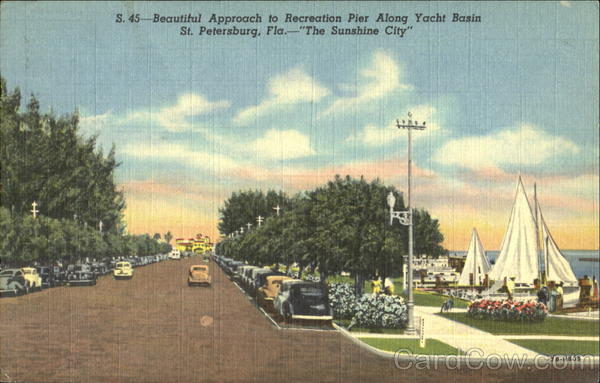 Beautiful Approach To Recreation Pier Along Yacht Basin St. Petersburg Florida