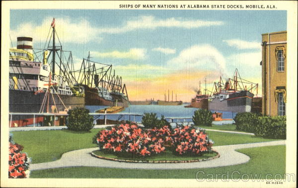Ships Of Many Nations At Alabama State Docks Mobile