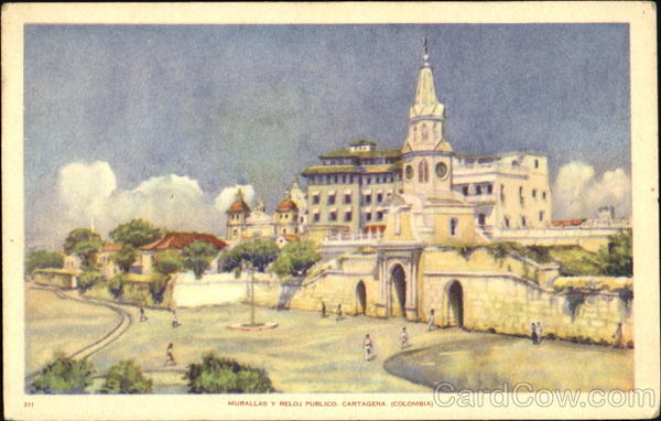 Murallas Y Reloj Publico Cartagena Colombia South America