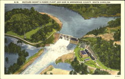 Buzzard Roost's Power Plant And Dam, Greenwood County Chappells, SC Postcard Postcard