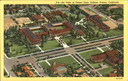 Air View Of Fresno State College California Postcard Postcard