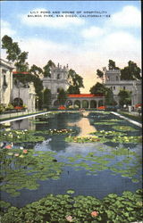 Lily Pond And House Of Hospitality, Balboa Park San Diego, CA Postcard Postcard