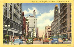 Main Street Looking West, East Ave. Postcard