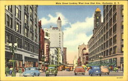 Main Street Looking West, East Ave. Rochester, NY Postcard Postcard