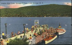 Public Pier Lake George, NY Postcard Postcard