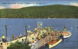 Public Pier Lake George, NY Postcard Postcard