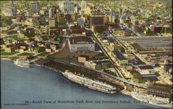 Aerial View Of Waterfront Dock Area And Downtown Buffalo, NY Postcard Postcard